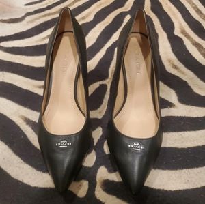 Coach - Alyce Black Leather Pump.  size 9